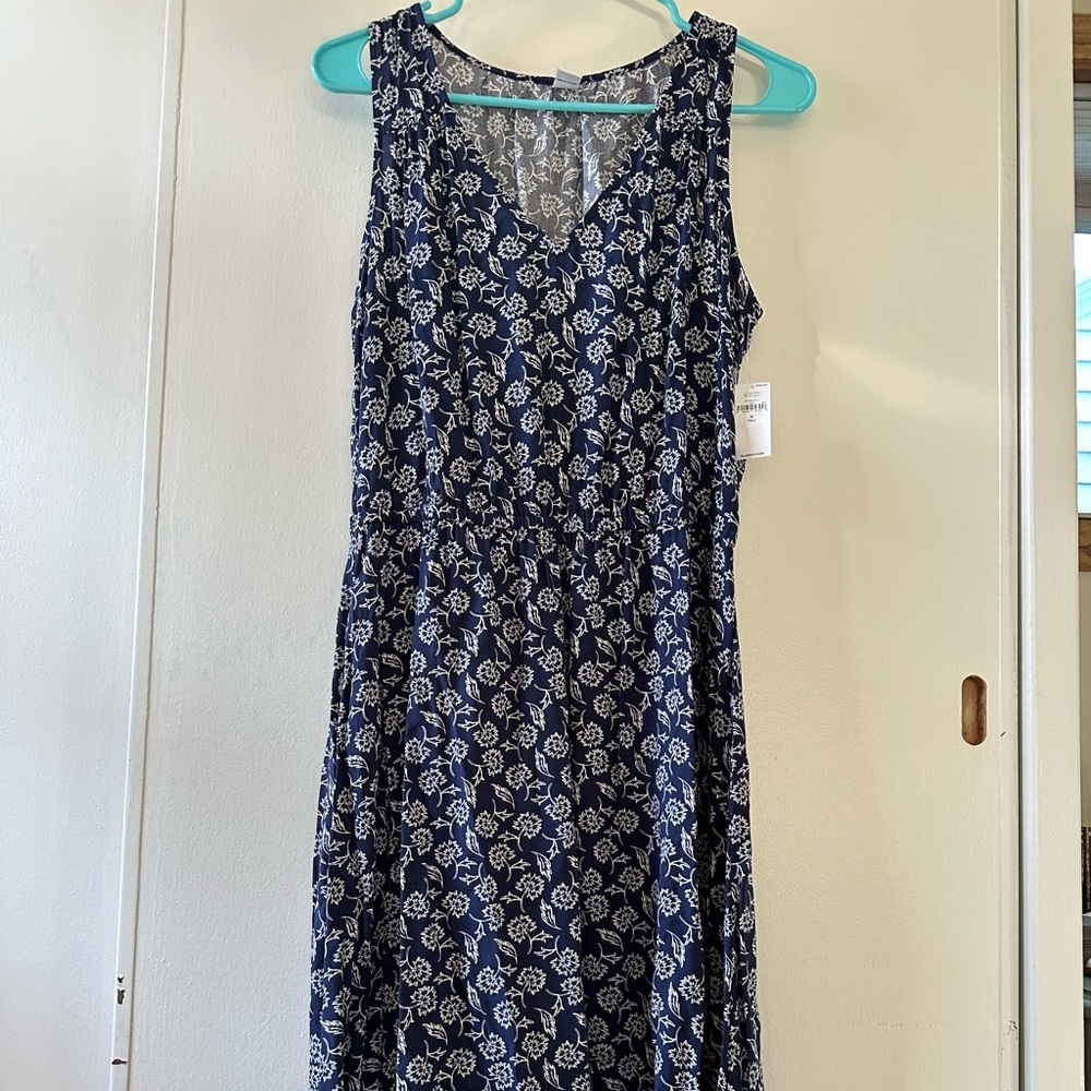 Women’s Old Navy dandelion pattern dress | NTWT | M | Navy Blue